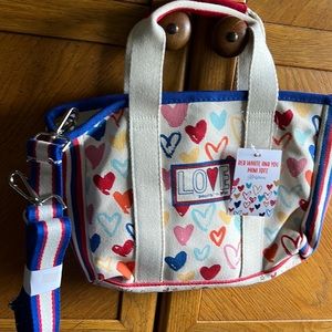Brighton Canvas Red, White and Blue Mini Tote